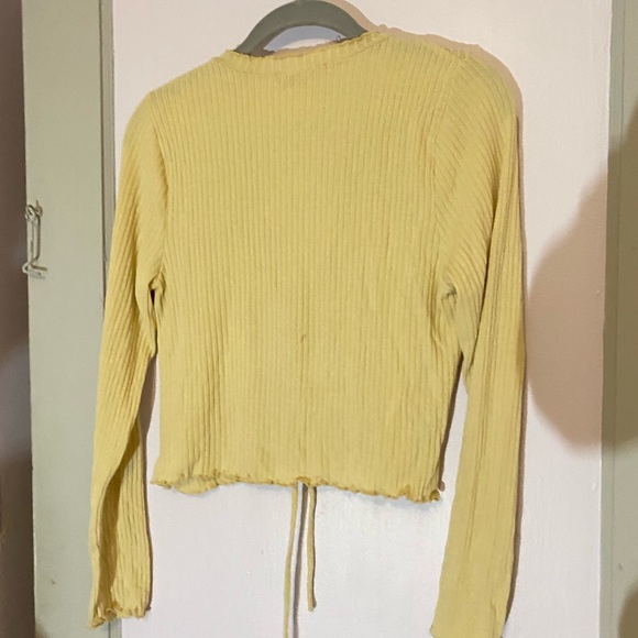 mustard yellow crop cardigan - Picture 2 of 4